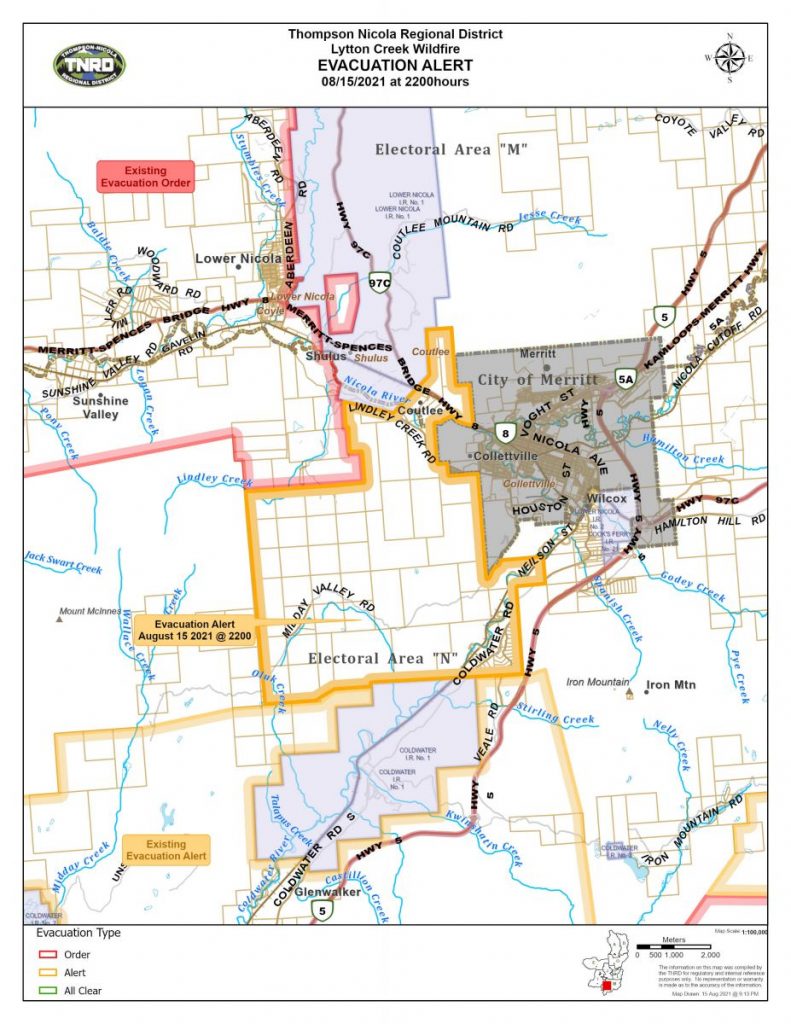 Evacuation Alert expanded around Merritt | Q101